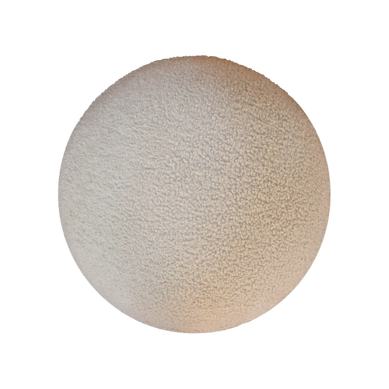 Cream Boucle Rounded Footstool - Handmade Solid Wood Frame with Soft Cream Boucle Upholstery and Rounded Design