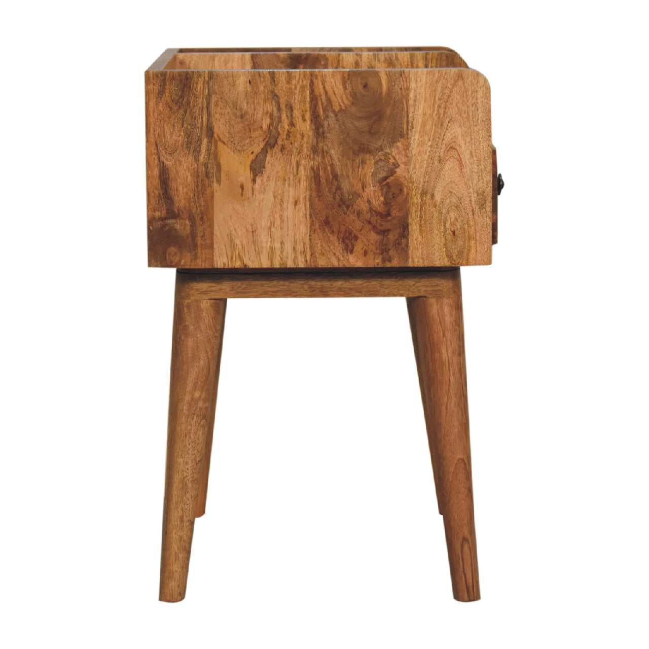 Oak-ish Collective Bedside Handmade Solid Wood Nightstand with Drawer and Open Shelf