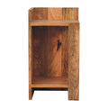 Box Bedside - Handmade Solid Wood Nightstand Brown Oak