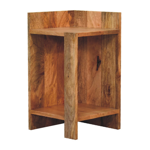 Box Bedside - Handmade Solid Wood Nightstand Brown Oak
