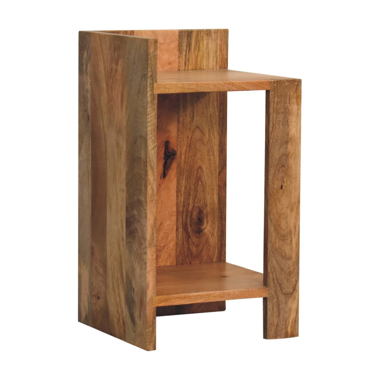 Box Bedside - Handmade Solid Wood Nightstand Brown Oak