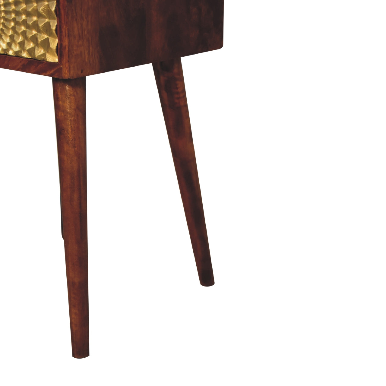Eden Mini Bedside - Handmade Solid Wood Compact Nightstand with Drawer and Open Shelf Gold sunrise