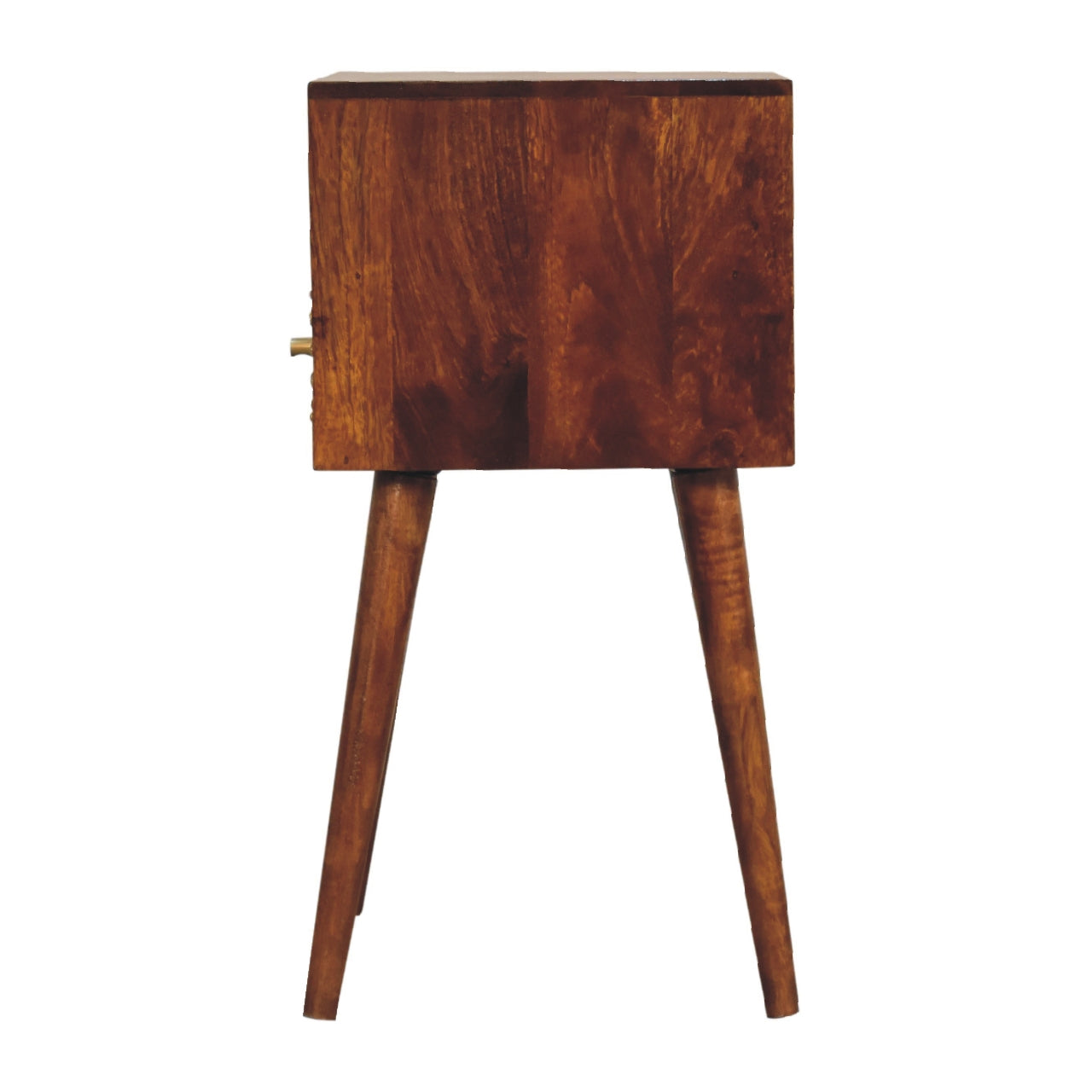 Eden Mini Bedside - Handmade Solid Wood Compact Nightstand with Drawer and Open Shelf Gold sunrise