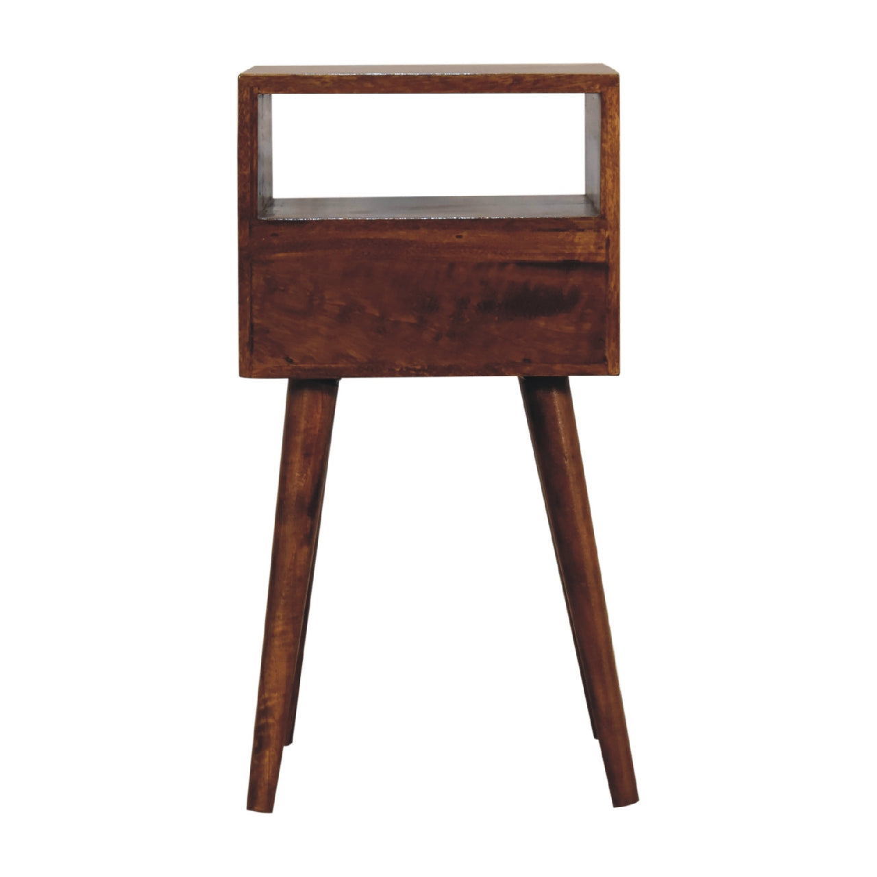 Eden Mini Bedside - Handmade Solid Wood Compact Nightstand with Drawer and Open Shelf Gold sunrise