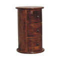 3 Drawer Chestnut Sheesham Drum - Handmade Solid Wood Storage