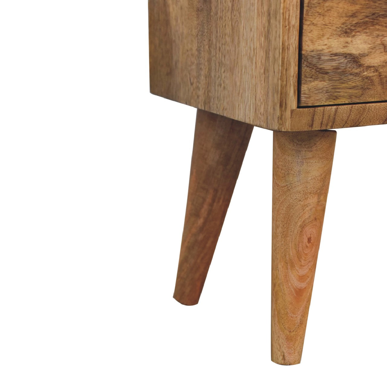 Mini Oak-ish Modern Bedside - 2 Drawer HAndmade Solid Wood