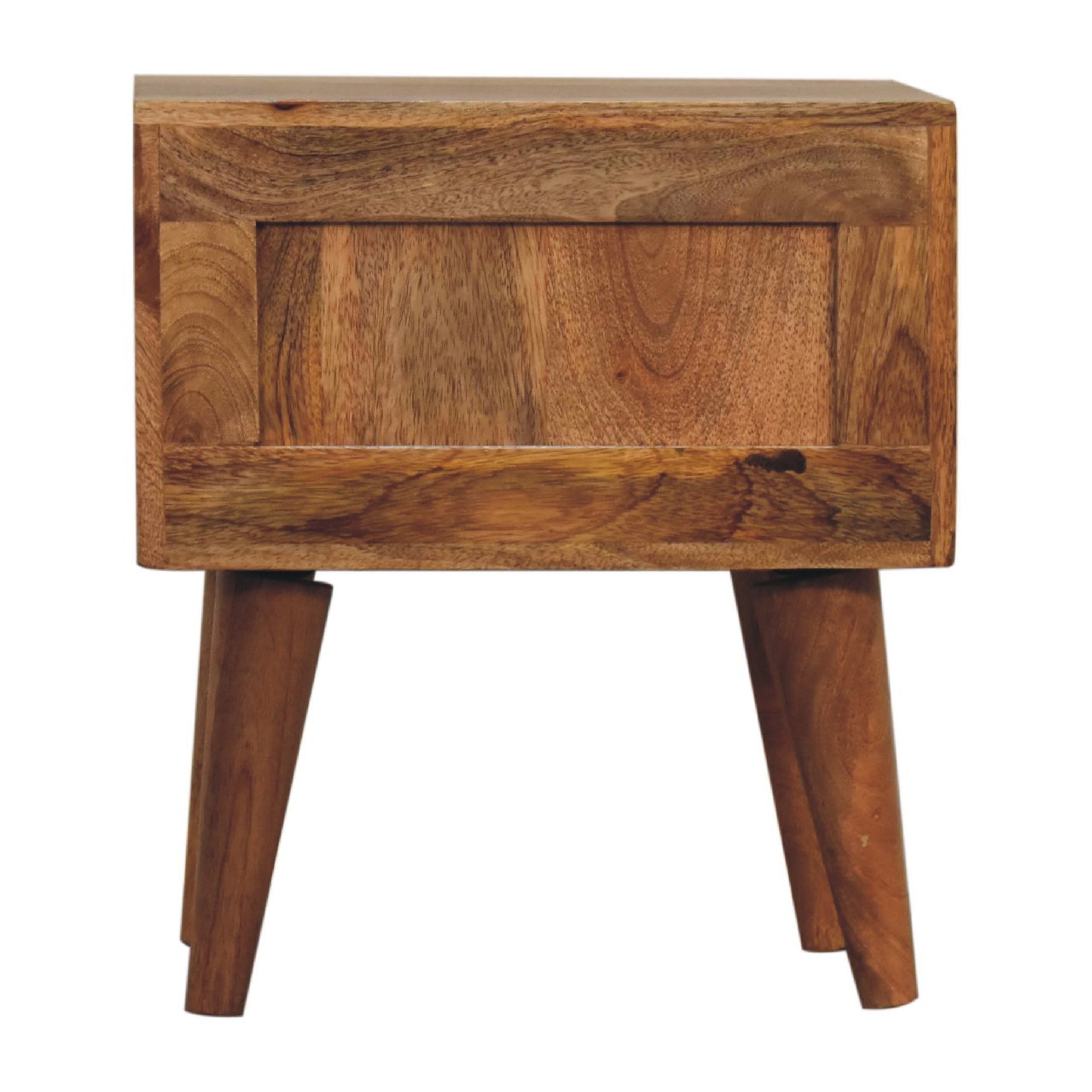 Mini Oak-ish Modern Bedside - 2 Drawer HAndmade Solid Wood