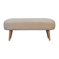 Boucle Hallway Bench - Handmade Solid Wood Frame with Soft Boucle Upholstered Seat