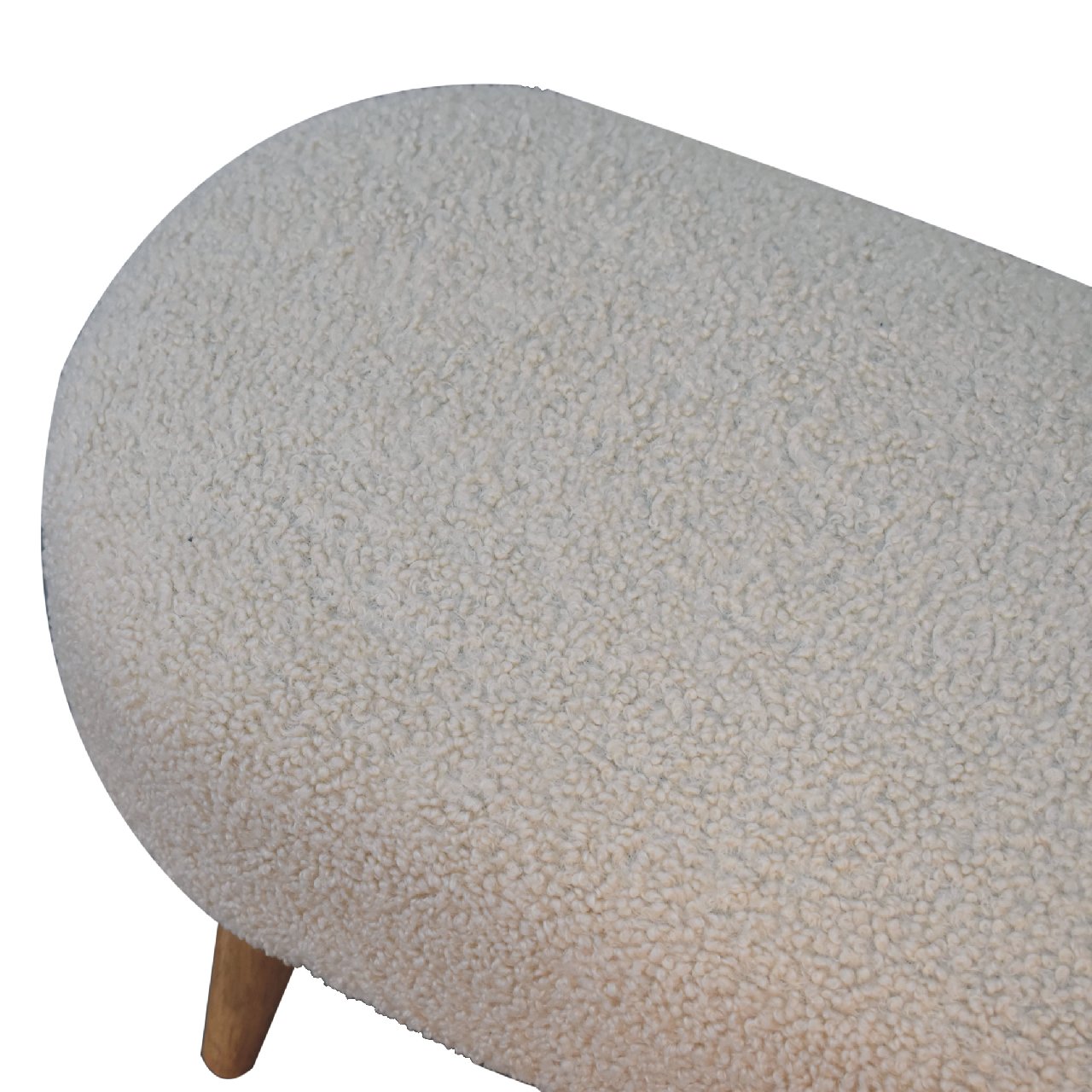 Boucle Hallway Bench - Handmade Solid Wood Frame with Soft Boucle Upholstered Seat