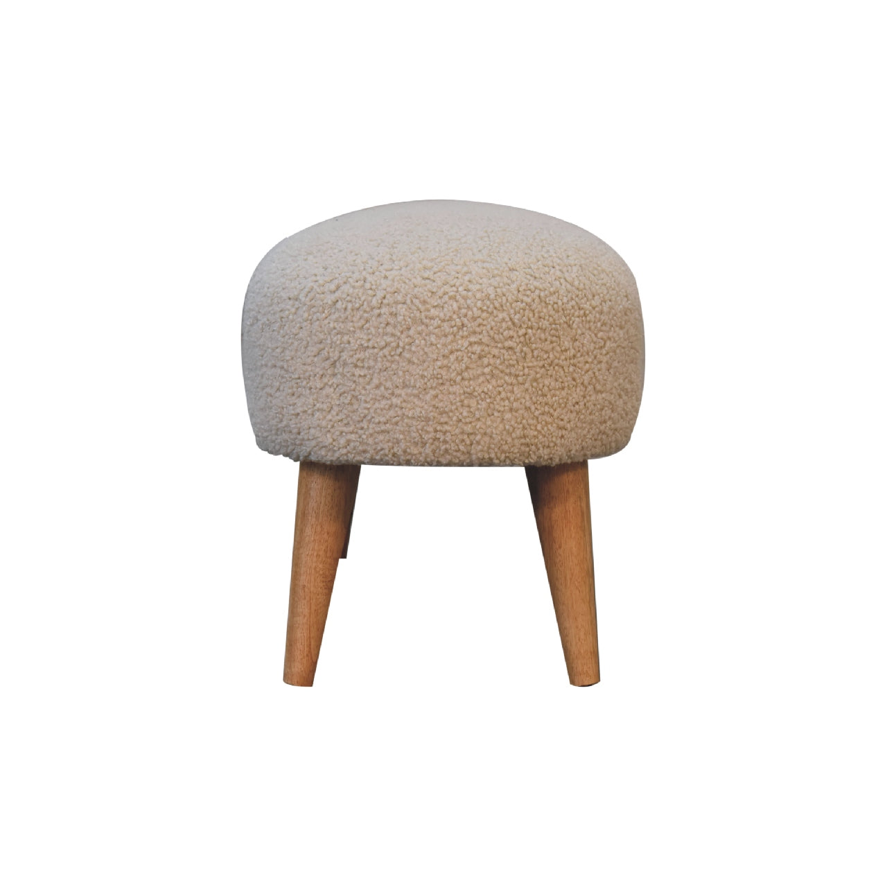 Boucle Hallway Bench - Handmade Solid Wood Frame with Soft Boucle Upholstered Seat