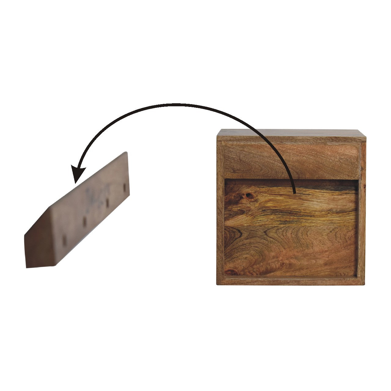 Floating Mini Classic Bedside - Handmade Solid Wood With Drawer And Shelf