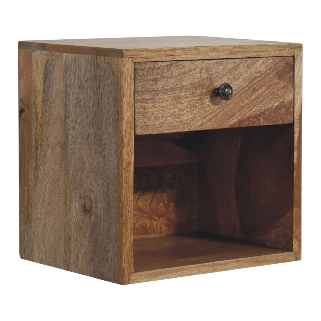 Floating Mini Classic Bedside - Handmade Solid Wood With Drawer And Shelf