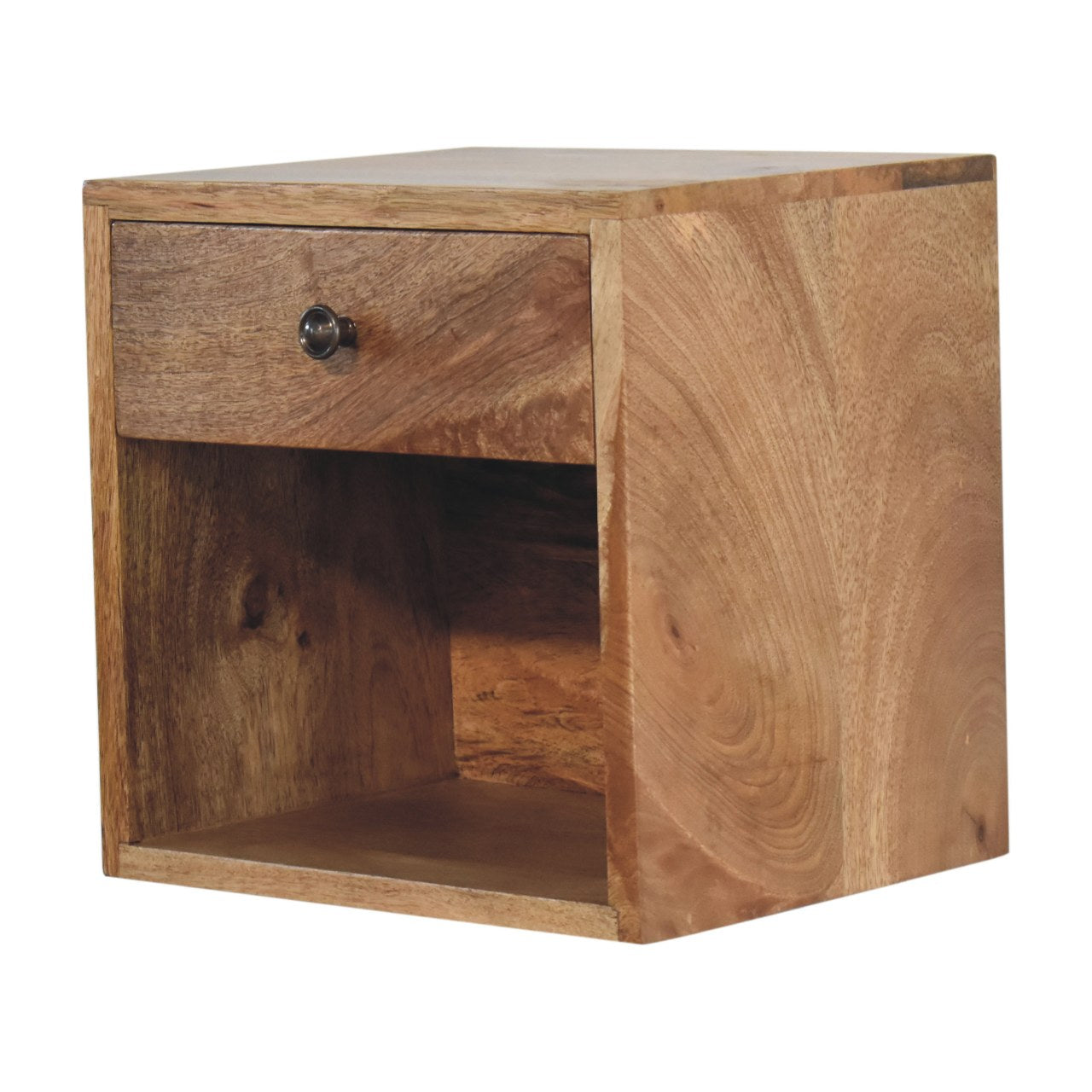 Floating Mini Classic Bedside - Handmade Solid Wood With Drawer And Shelf