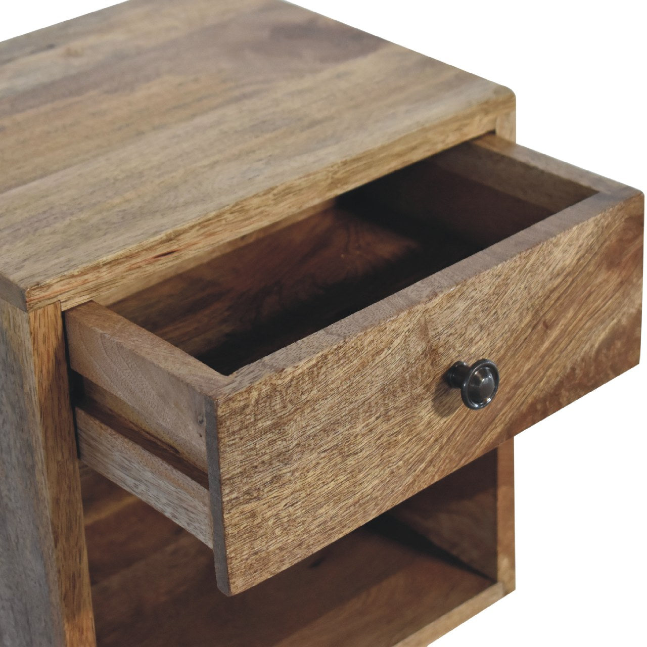 Floating Mini Classic Bedside - Handmade Solid Wood With Drawer And Shelf