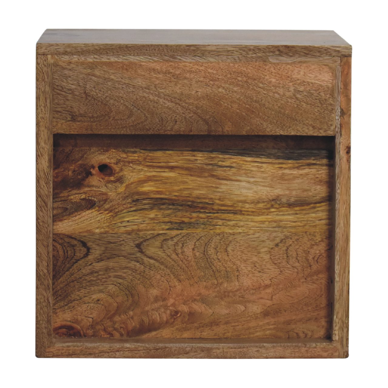 Floating Mini Classic Bedside - Handmade Solid Wood With Drawer And Shelf