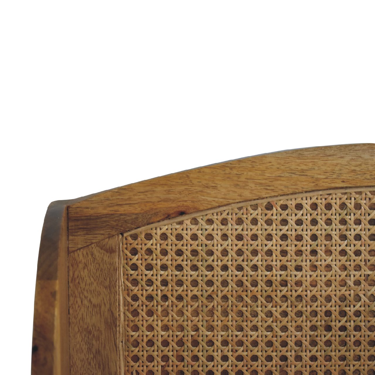 Larissa Open Wall Mounted Shelf - Solid Wood And Rattan