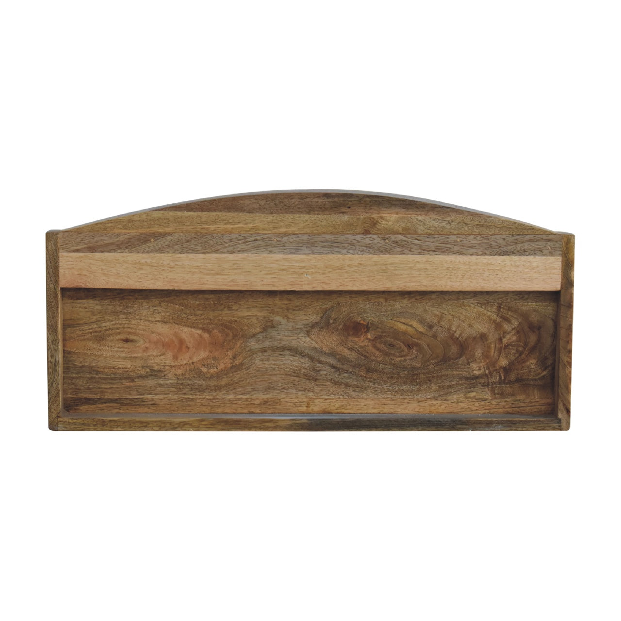 Larissa Open Wall Mounted Shelf - Solid Wood And Rattan