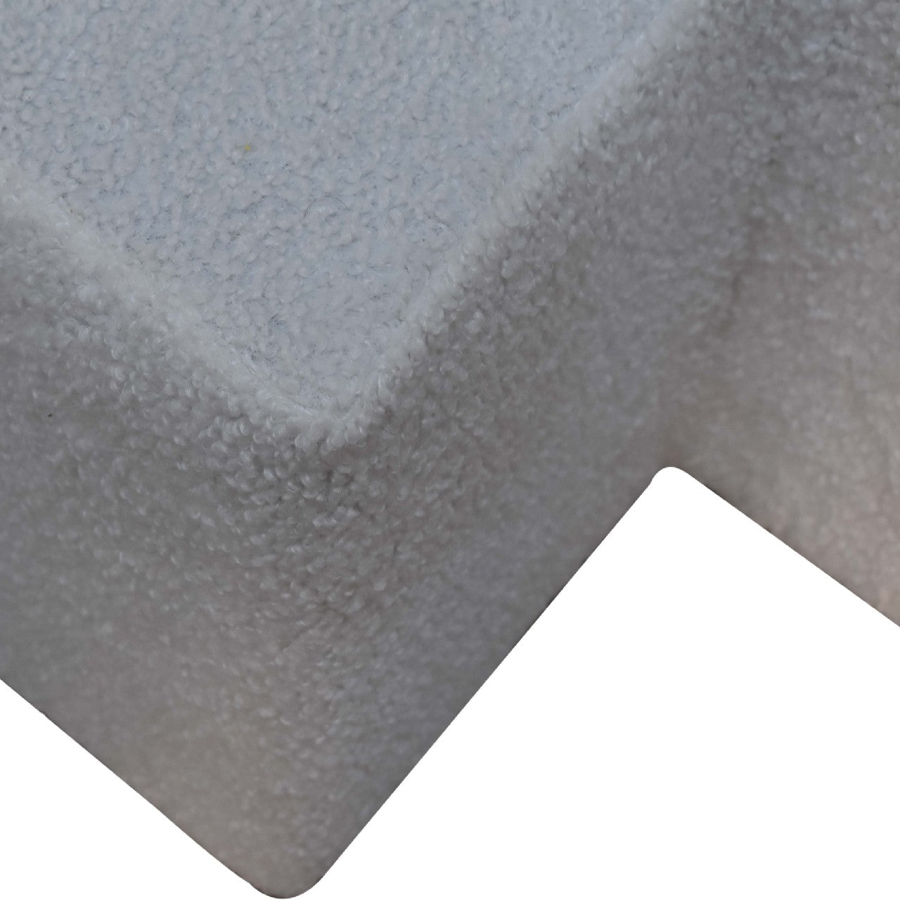 White Boucle Twin Footstool - Handmade Solid Wood Frame with White Boucle Upholstery, Set of 2