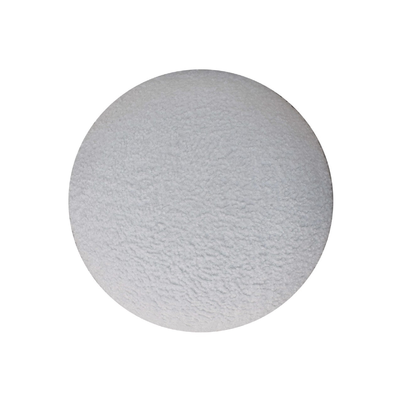 White Boucle Mushroom Footstool - Handmade Solid Wood Frame with Boucle Upholstery