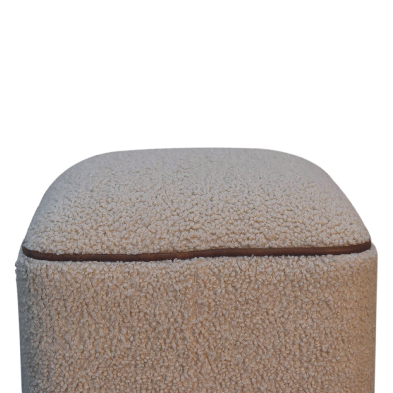 Serenity Footstool with Ball Feet - Handmade Solid Wood Frame with Upholstered Seat and Decorative Ball Feet