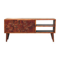 Botanic Media Unit - Handmade Solid Wood TV Stand with Shelves and Storage Compartments