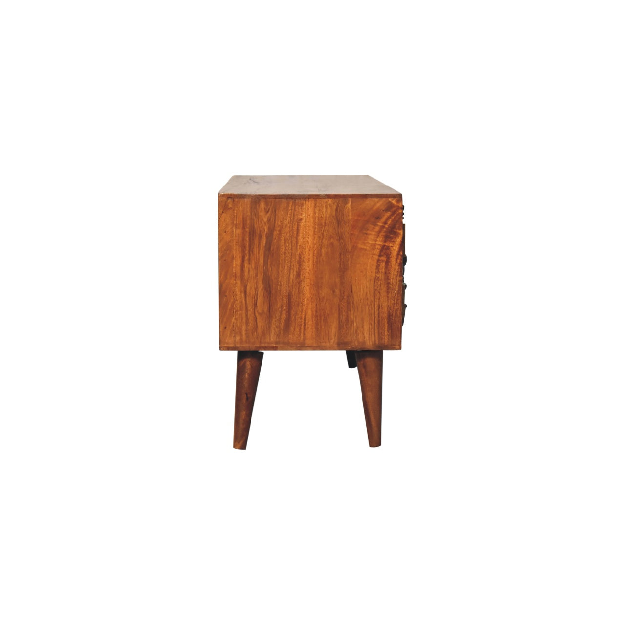 Botanic Media Unit - Handmade Solid Wood TV Stand with Shelves and Storage Compartments