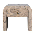 Nouveau Bedside - Handmade Solid Wood With Drawer Marble Effect