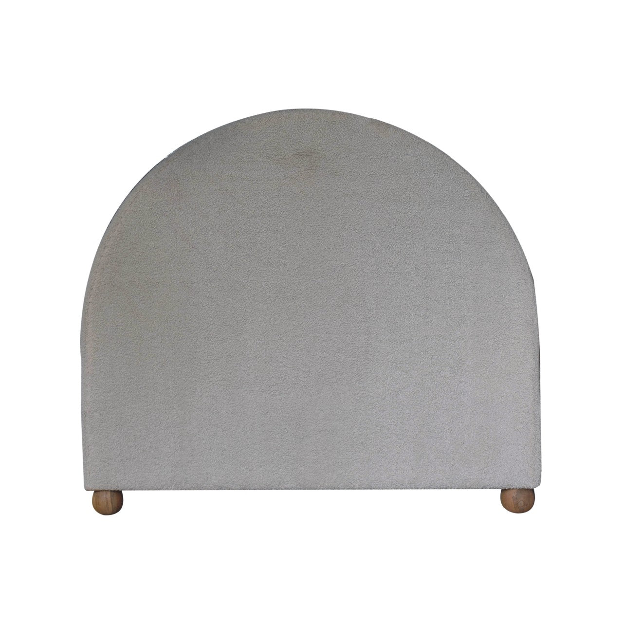 Cream Boucle Double Bed - Handmade Solid Wood Bed Frame with Soft Boucle Upholstered Headboard