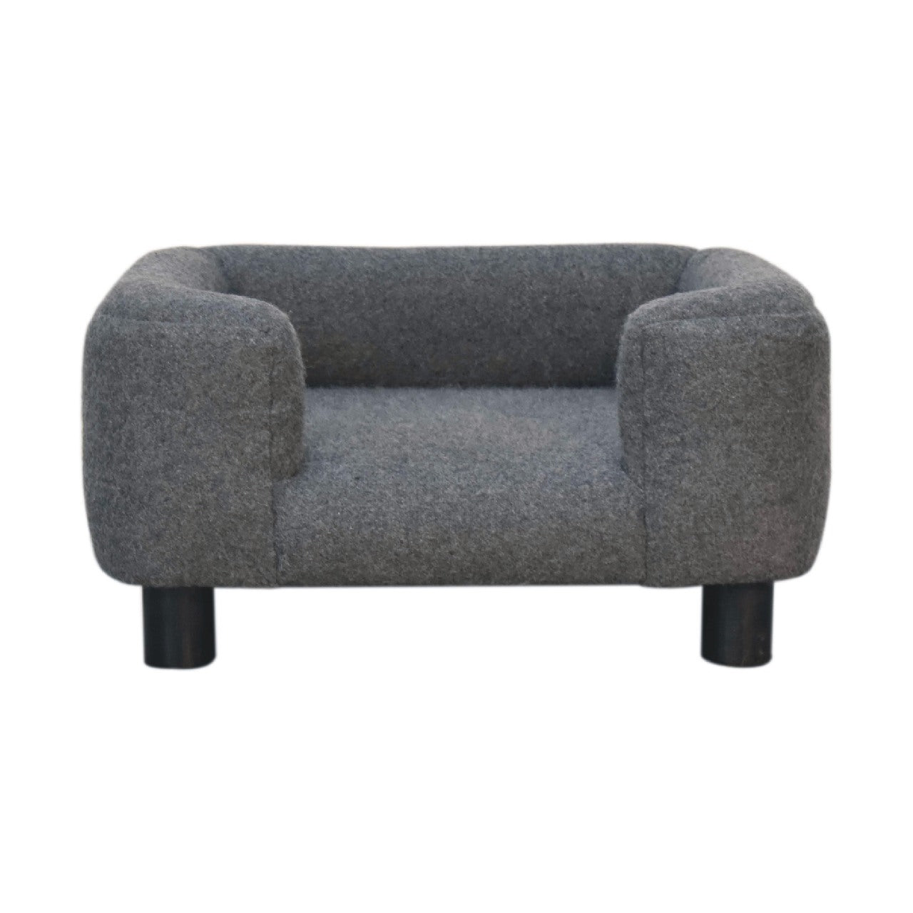 Mini Battleship Tweed Pet Sofa Bed - Handmade Solid Wood Frame with Tweed Upholstered Pet Bed