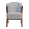 White Boucle Minimalistic Chair – Handmade Solid Wood Frame with White Boucle Upholstery