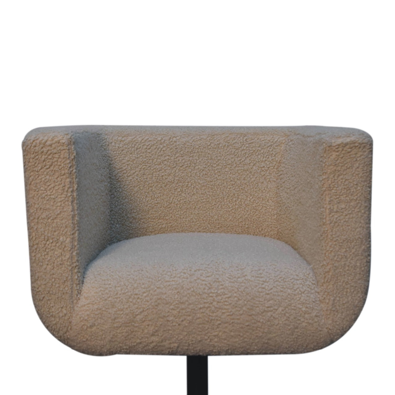 Cream Boucle Swivel Chair – Handmade Solid Wood Base with Soft Boucle Upholstery and Swivel