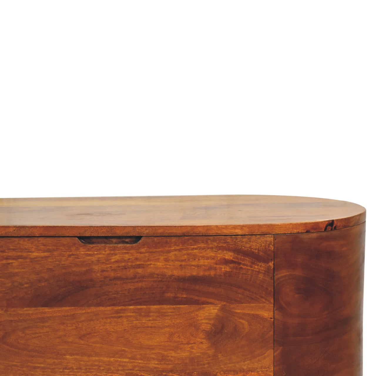 Chestnut Rounded Lid up Blanket Box - Handmade Solid Wood Storage