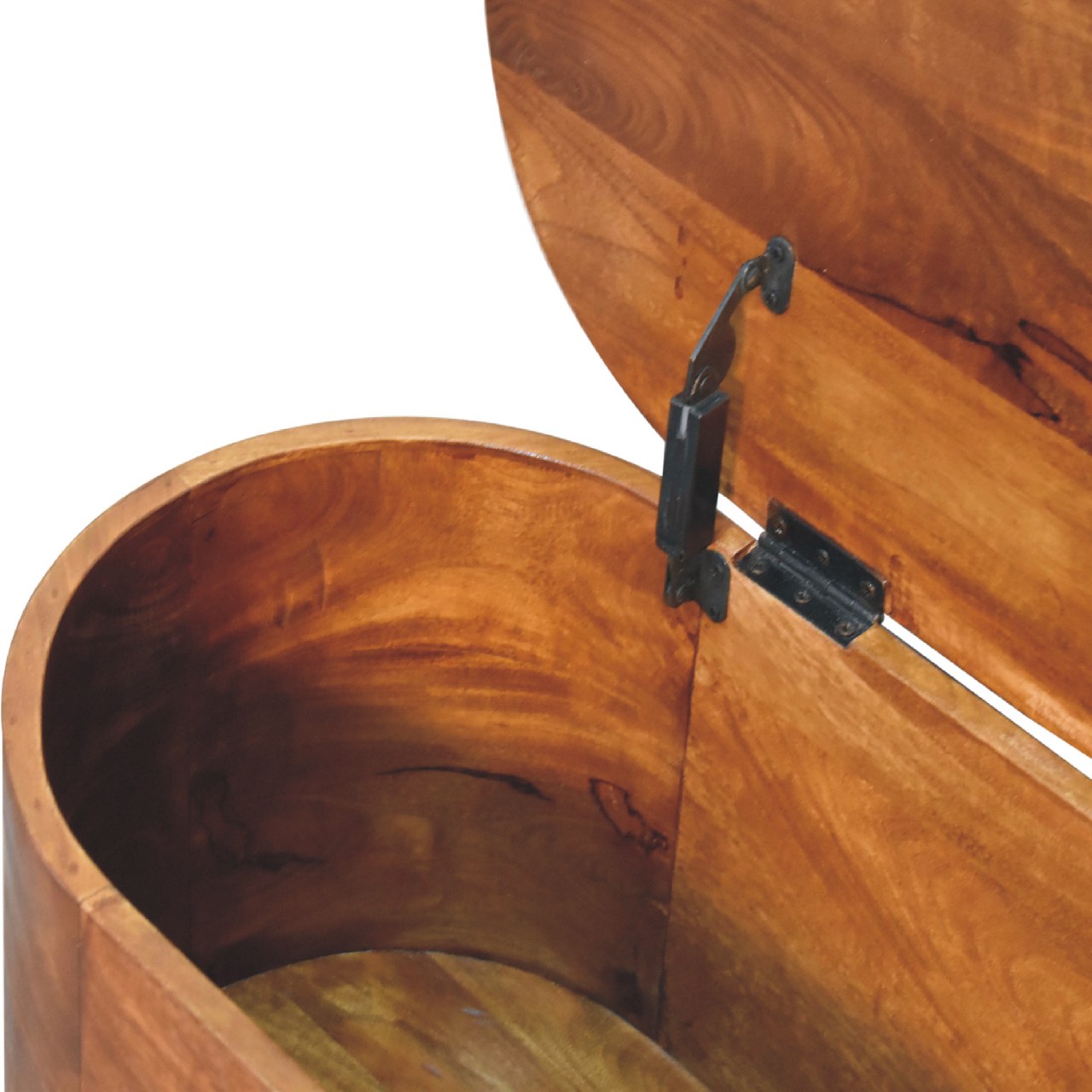 Chestnut Rounded Lid up Blanket Box - Handmade Solid Wood Storage