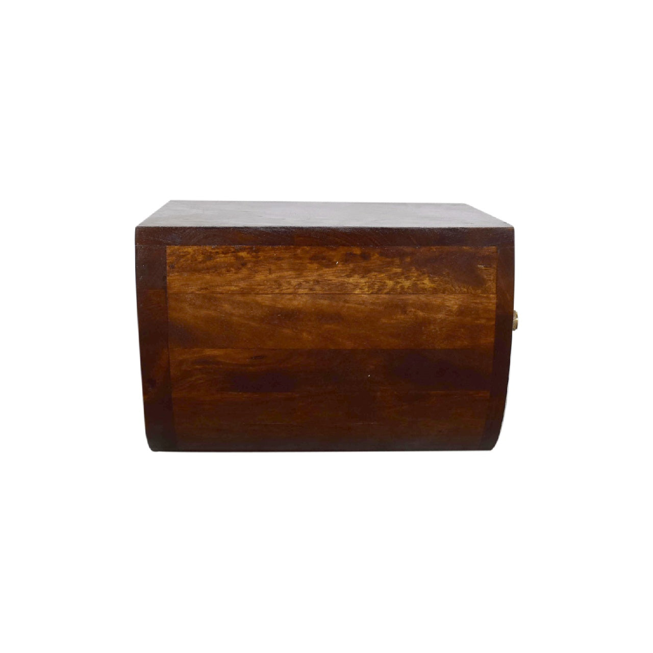 Chestnut Crescent Floating Bedside - Handmade Solid Wood Wall-Mounted Nightstand with Curved Design and Storage