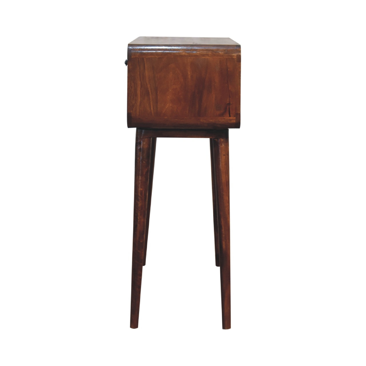 Sonata Chestnut Console Table – Handmade Solid Wood Hallway Table with 2 Drawer and Lower Shelf