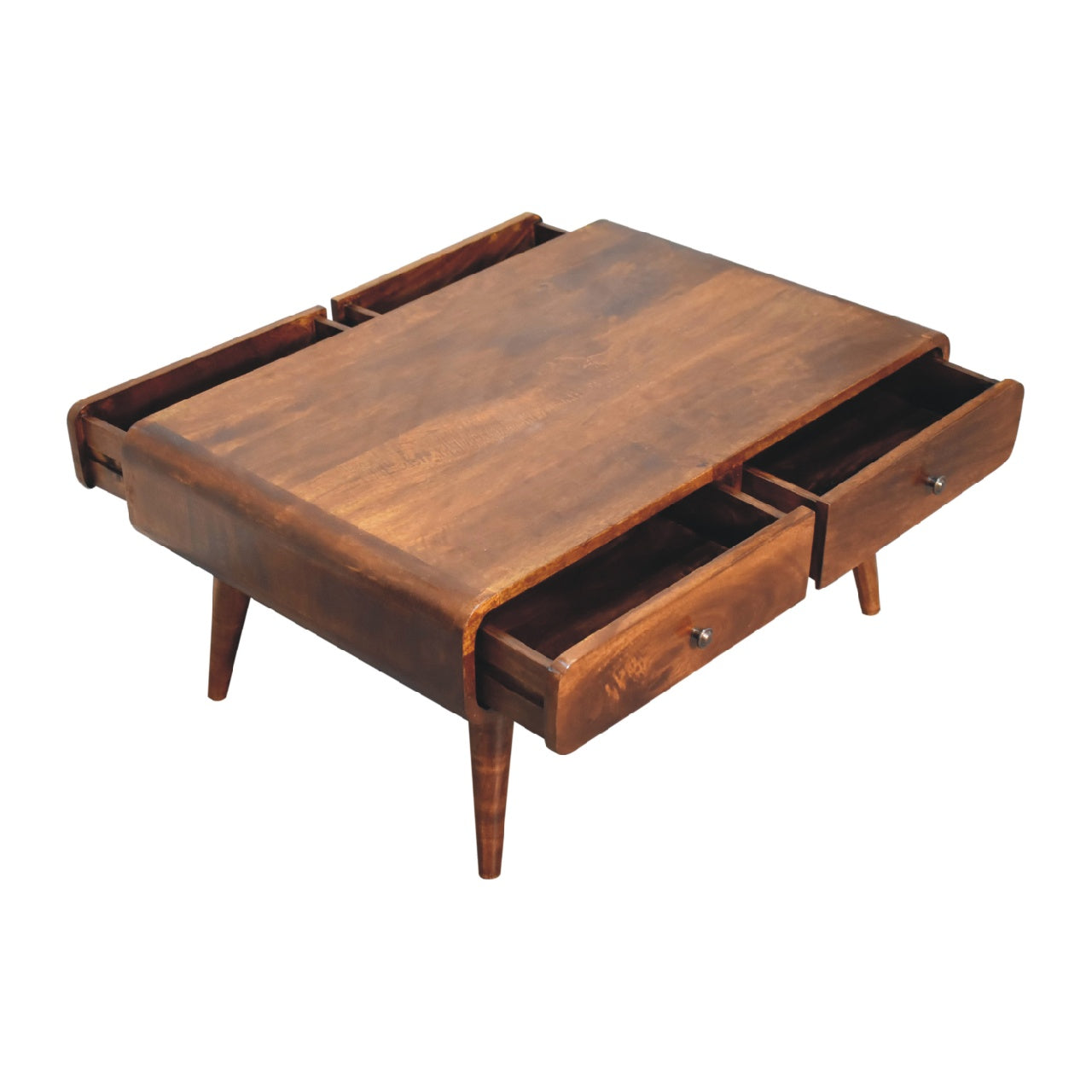 Sonata Chestnut Coffee Table - 4 Drawers, Solid Wood, Handcrafted.
