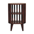 Ariella Double Shelf Chestnut Bedside - Handmade Solid Wood Japanese Design