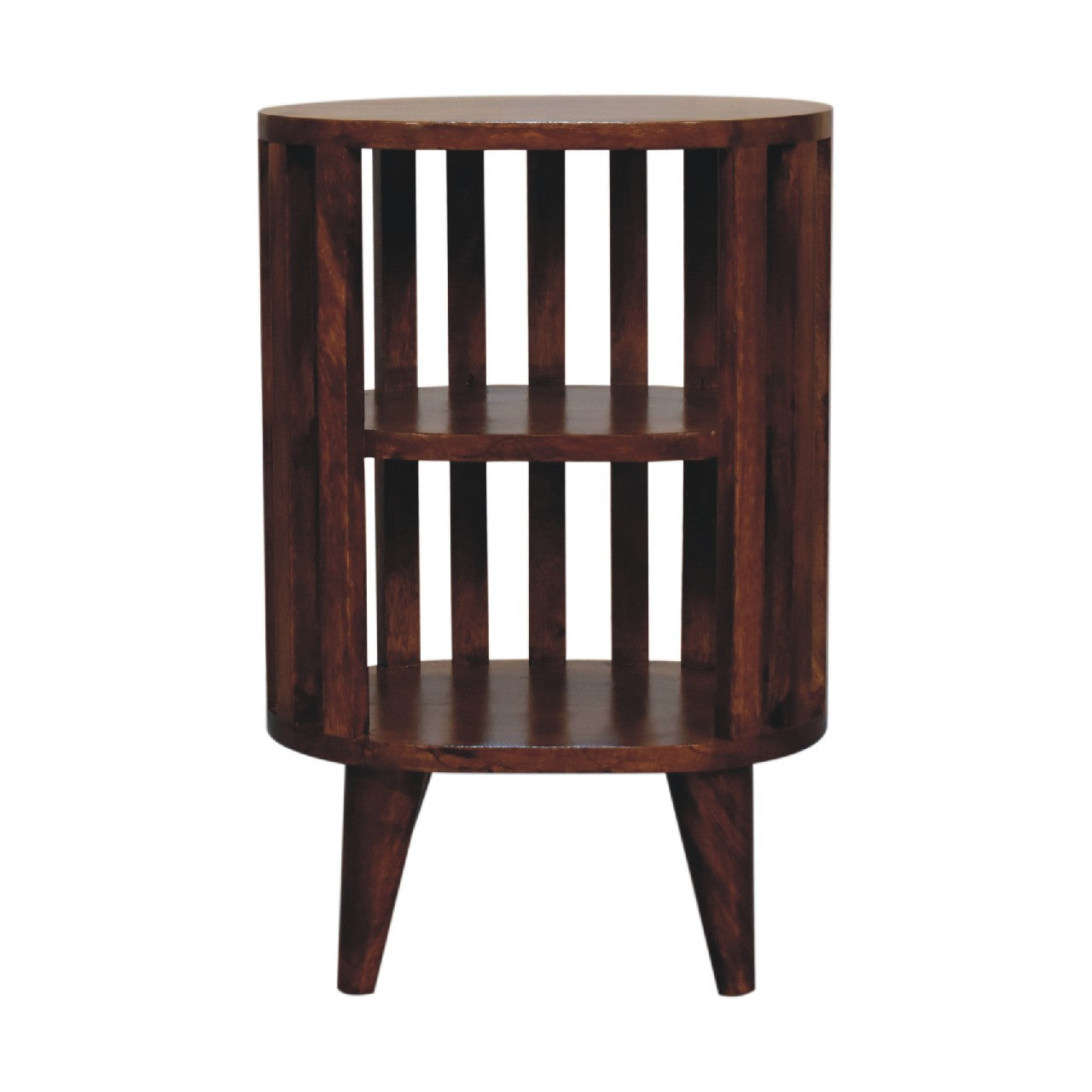 Ariella Double Shelf Chestnut Bedside - Handmade Solid Wood Japanese Design