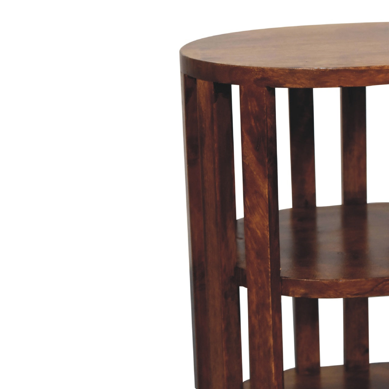 Ariella Double Shelf Chestnut Bedside - Handmade Solid Wood Japanese Design