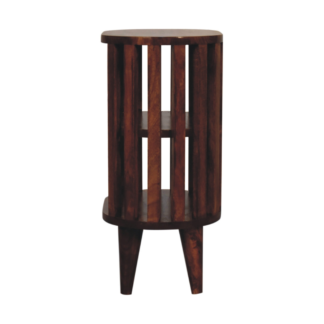 Ariella Double Shelf Chestnut Bedside - Handmade Solid Wood Japanese Design