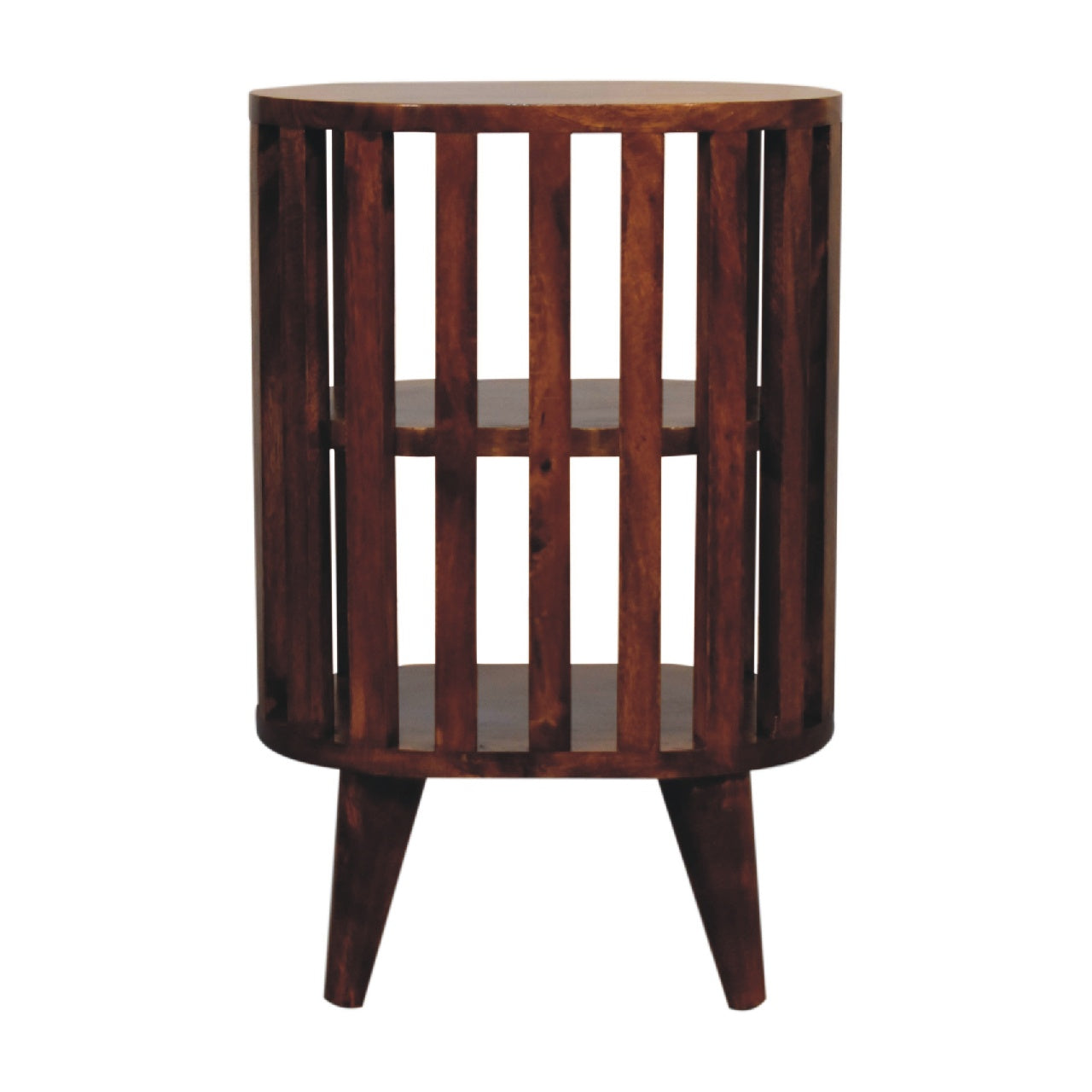 Ariella Double Shelf Chestnut Bedside - Handmade Solid Wood Japanese Design