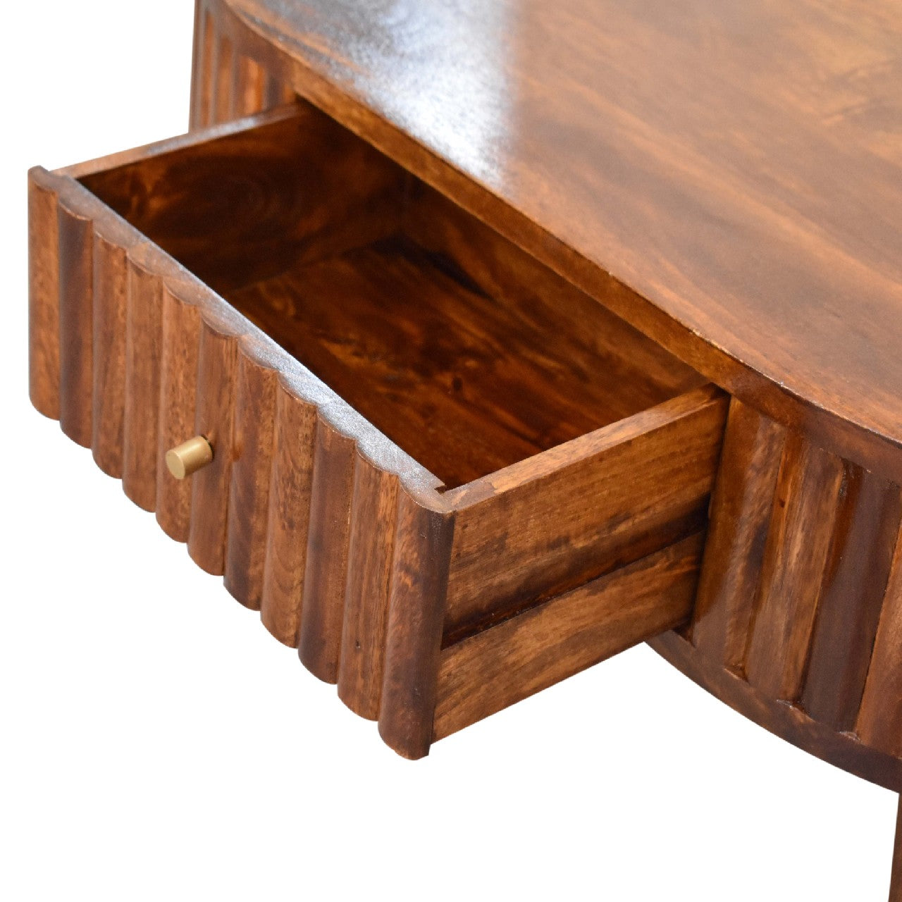 2 Drawer Ridged Chestnut Coffee Table – 100% Solid Wood