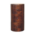 Chestnut Drum Chest - Handmade Solid Wood Round Storage Chest with 3 Drawers