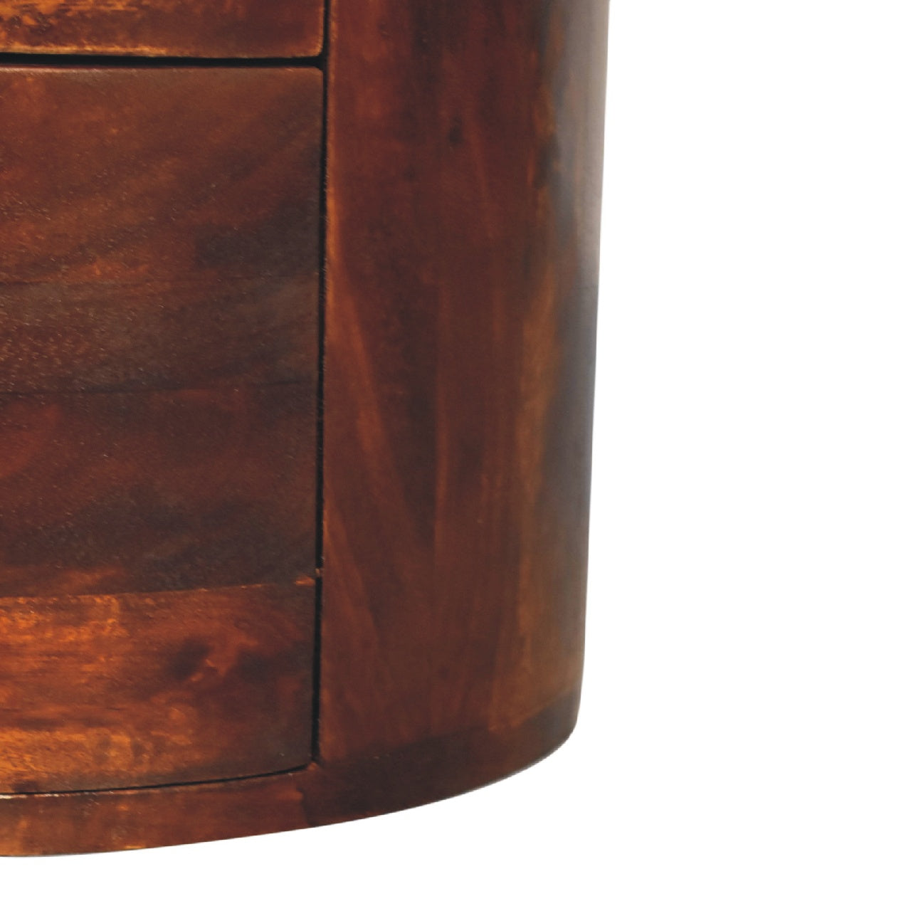 Chestnut Drum Chest - Handmade Solid Wood Round Storage Chest with 3 Drawers