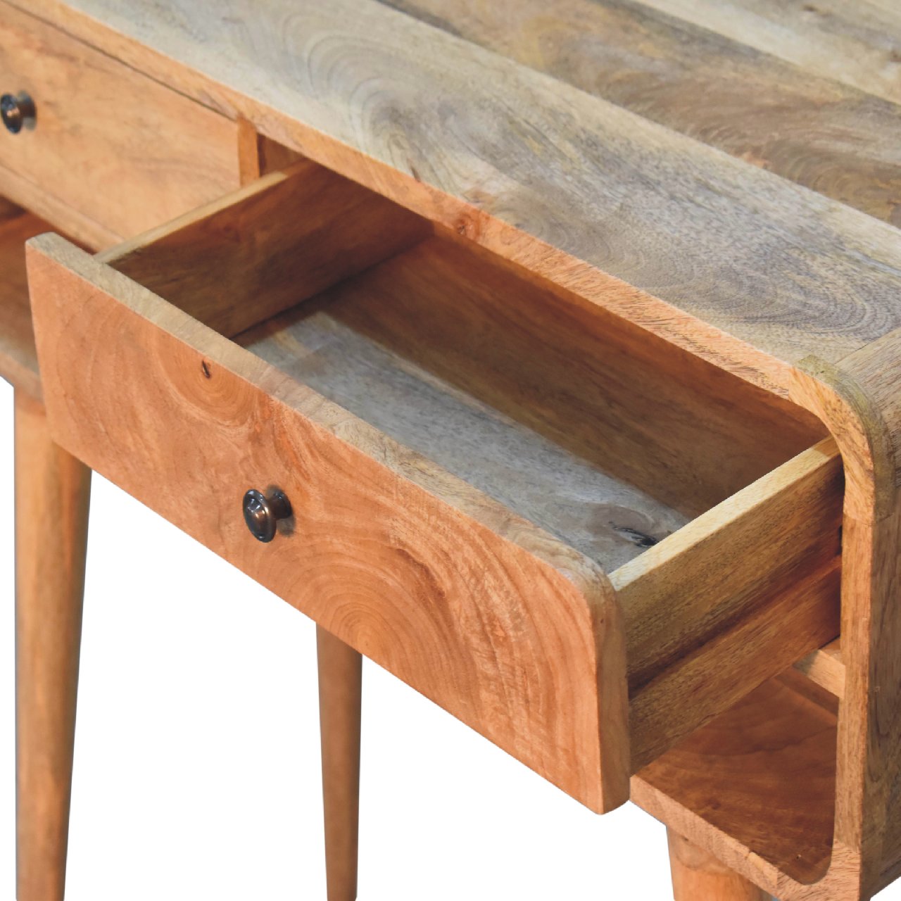 Sonata Console Table - Solid Wood Table with 2 Drawers & Open Shelf