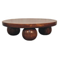 Chestnut Central Ball Table - Handmade Round Coffee Table