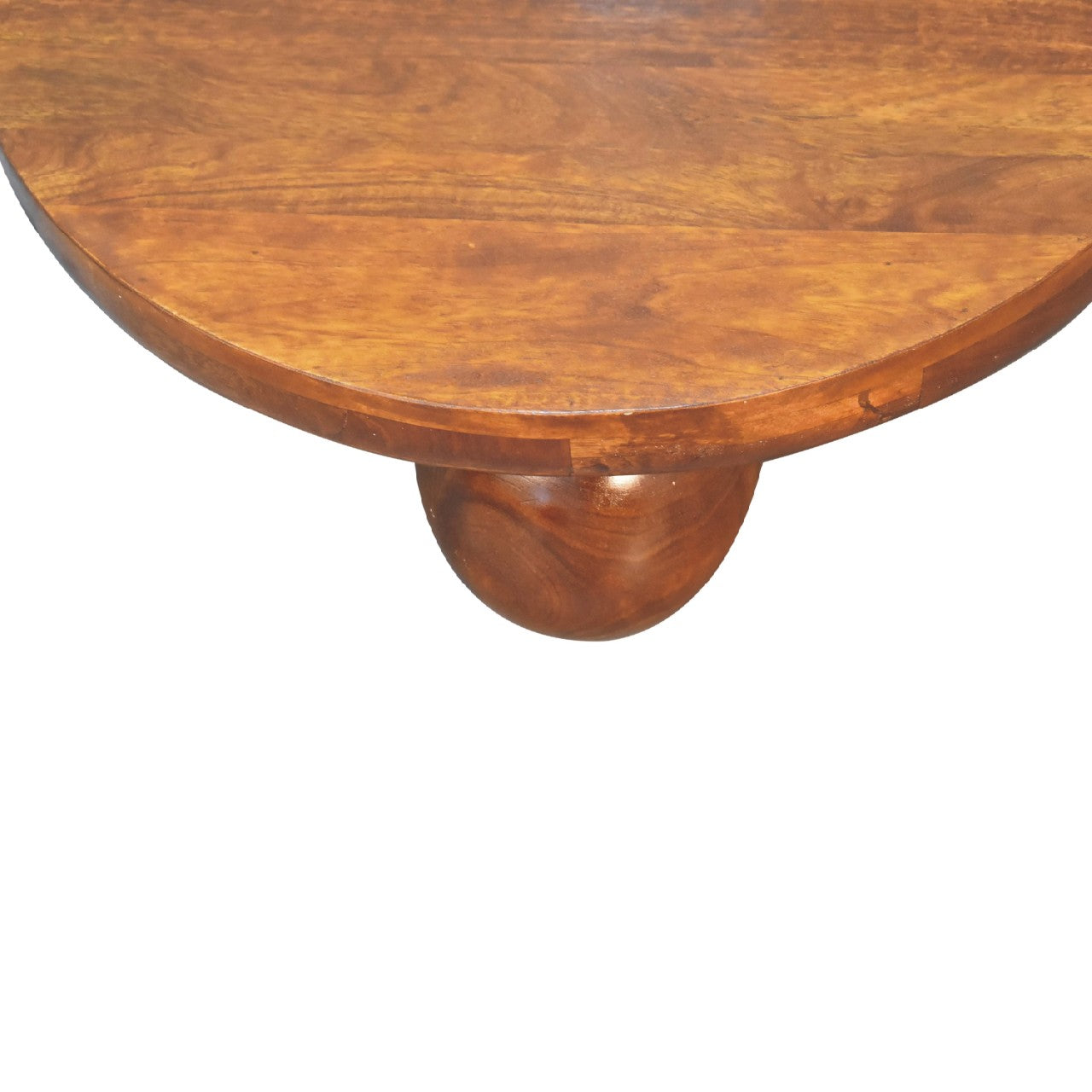 Chestnut Central Ball Table - Handmade Round Coffee Table