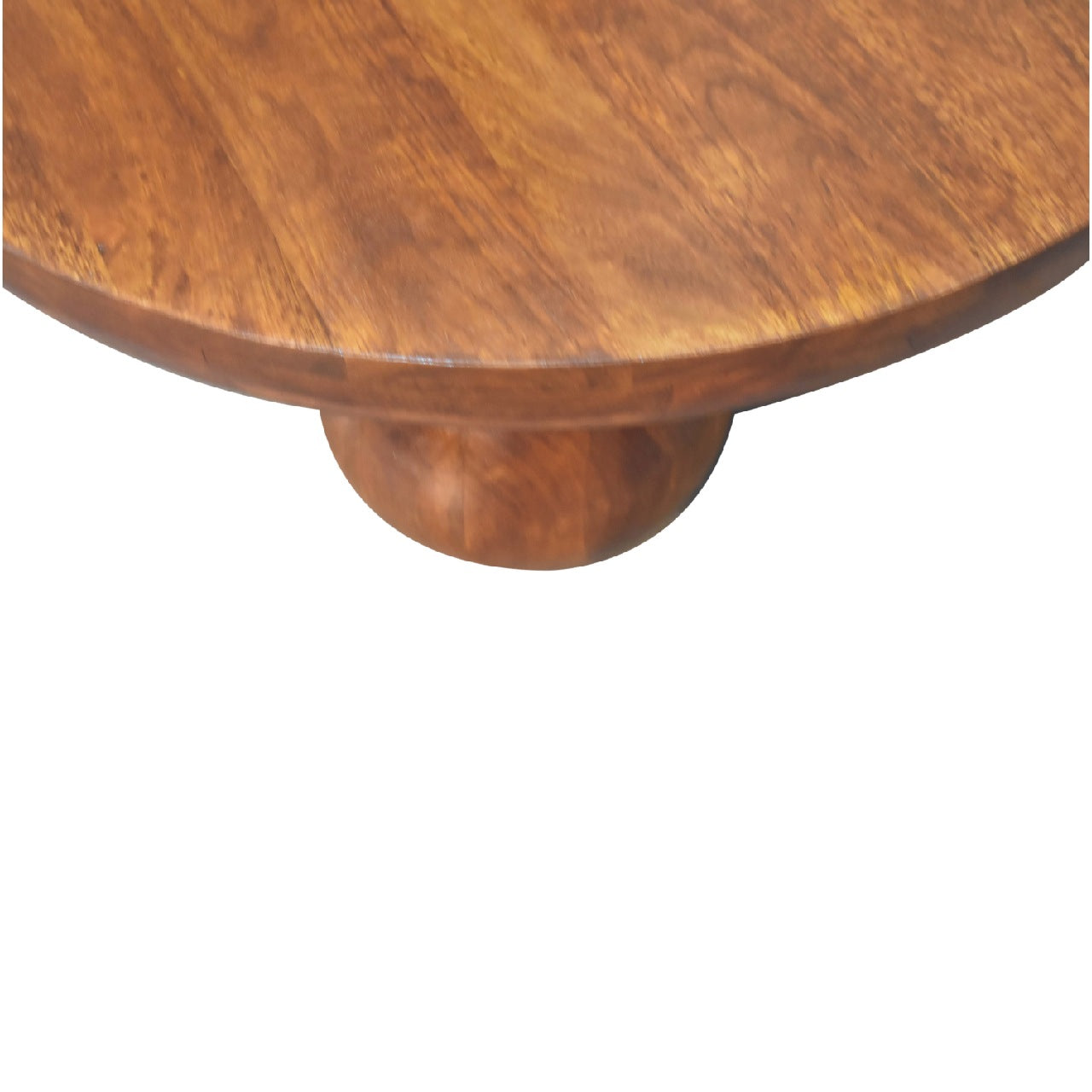Chestnut Central Ball Table - Handmade Round Coffee Table