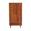 Curved Chestnut Wardrobe – Handmade Solid Wood Wardrobe with Curved Design and Spacious Storage