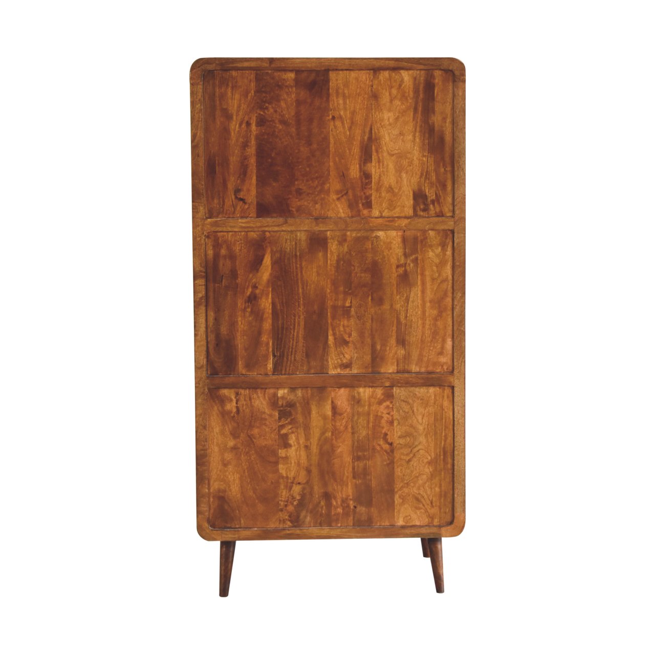 Curved Chestnut Wardrobe – Handmade Solid Wood Wardrobe with Curved Design and Spacious Storage